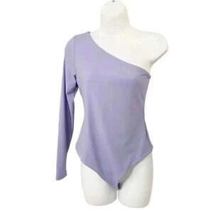 NWT Susana Monaco One Shoulder Bodysuit Sweet Lavender size Medium